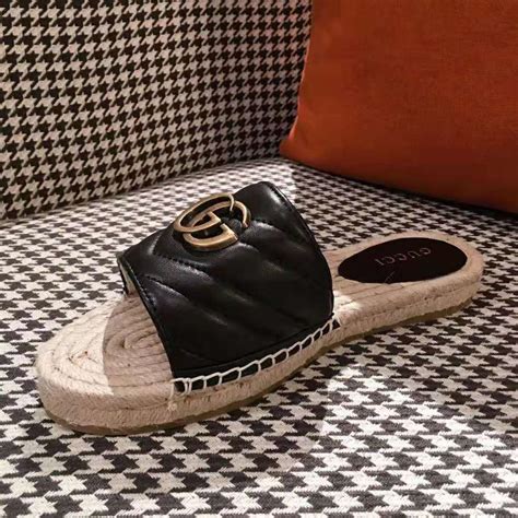 gucci espadrilles slide sandal|Gucci espadrille flats.